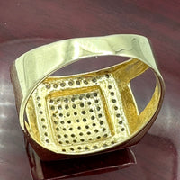 14K Yellow Gold CZ Square Ring
