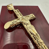 3.55” 14K Yellow Gold 3D Crucifix Pendant