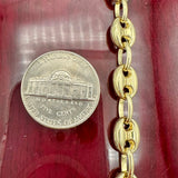 8mm 14K Yellow Gold Puffed Mariner Link Bracelet