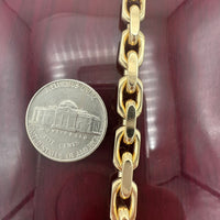 6mm 14k Yellow Gold Solid Anchor Link Bracelet