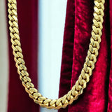 6mm 14k Yellow Gold Solid Miami Cuban Link Chain