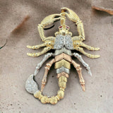 1.6” 14k Tri-color Gold Scorpio Pendant
