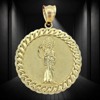 1.53” 14k Yellow Gold Grim Reaper Medallion