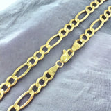 5mm 14k Yellow Gold Solid Figaro Chain