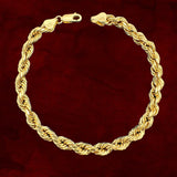 10k Yellow Gold 6mm Diamond Cut Rope Bracelet - various sizes