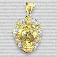 1.6” 10K Yellow Gold Roaring Lion Pendant