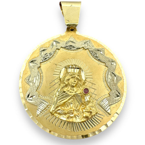 2.5” 14K Yellow Gold Saint Barbara Pendant (solid)