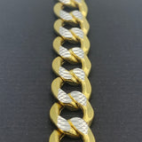 9MM 10K Two-toned Gold Pavé Cuban Bracelet