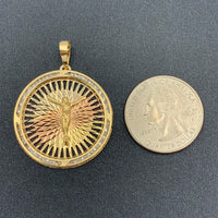 14K Yellow Gold Crucifixion Medallion Pendant