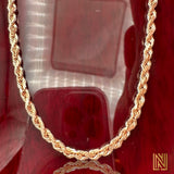 3mm 14k Rose Gold Solid Rope Chain