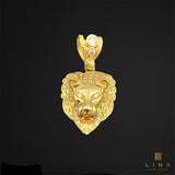 14K Yellow Gold Lion Head Pendant