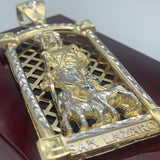 14K Gold Handmade Saint Lazarus Pendant