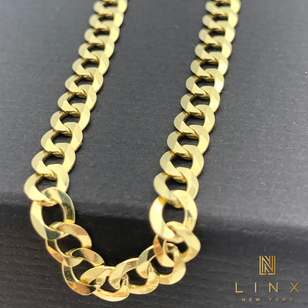 4.6MM 14K Yellow Gold Solid Flat Curb Chain