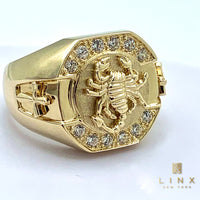 14K Gold 3D Scorpio Ring