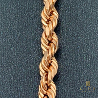 5MM 14K Rose Gold Rope Chain