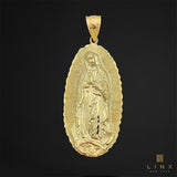 2.3” 10K Yellow Gold Our Lady of Guadalupe Pendant