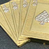 10K Two-tone Gold Royal Flush Poker Pendant