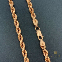 5MM 14K Rose Gold Rope Chain