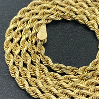 3mm 14k Yellow Gold Solid Rope Chain