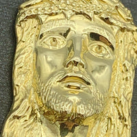 10K Yellow Gold Jesus Face Pendant