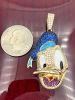 2.1” 14k Gold 3D Donald Duck Pendant