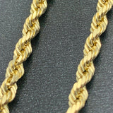 3mm 14k Yellow Gold Solid Rope Chain