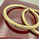 14k Yellow Gold Diamond Cut Hoop Earrings (2 sizes)