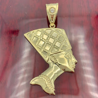 2.1” 10k Gold Queen Nefertiti Pendant