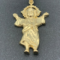 14K Yellow Gold Baby Jesus Divino Niño Pendant