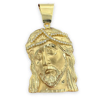 2.45” 14k Solid Gold Jesus Face Pendant