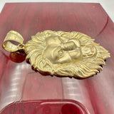 1.85” 14k Yellow Gold Lion Head Pendant