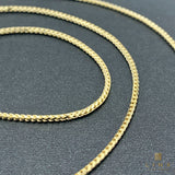 1.3MM 14K Yellow Gold Solid Franco Chain