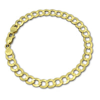 7MM 14K Yellow Gold Solid Flat Curb Bracelet
