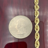 5MM 14k Yellow Gold Rope Chain
