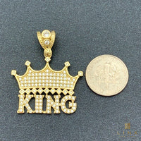 14K Yellow Gold King Pendant