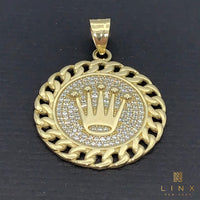 14K Yellow Gold Crown Pendant