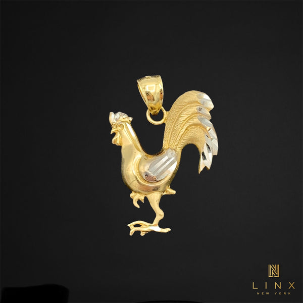 14K Yellow Gold Rooster Pendant