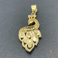 14K Gold and CZ Peacock Charm