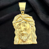 2.45” 14k Solid Gold Jesus Face Pendant