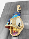 2.1” 14k Gold 3D Donald Duck Pendant
