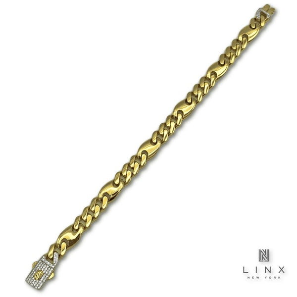 9MM 14K Yellow Gold Monaco Luxe Bracelet