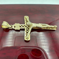 1.6” 10K Yellow Gold Crucifix Pendant