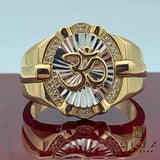 14K Two-tone Gold 3D Om Ring