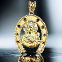 3” 14k Yellow Gold Saint Barbara Pendant