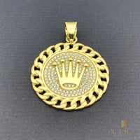 14K Yellow Gold Crown Pendant