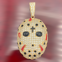1.9” 14k Yellow Gold Jason Mask Pendant