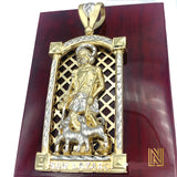 14K Gold Handmade Saint Lazarus Pendant
