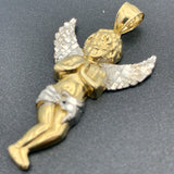 10K Two-tone Gold Angel Pendant