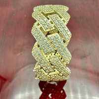11mm 14K Yellow Gold Cuban Link Eternity Band Ring