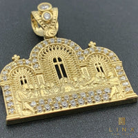 10K Yellow Gold and C/Z Last Supper Pendant